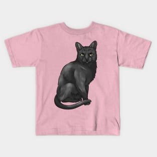 Cute Black Cat Kids T-Shirt